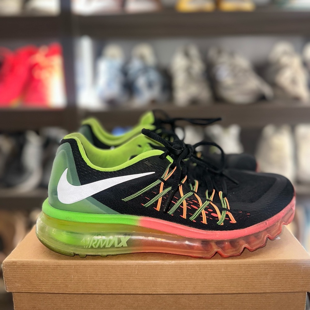 Nike Flyknit Air Max Black Green Pink Orange Sneakers